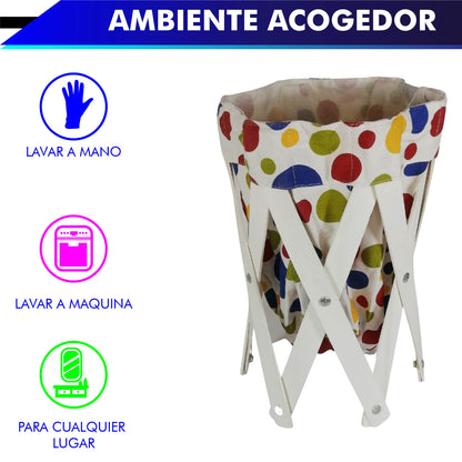 CANASTA (CESTO) PEQUEÑO PARA ROPA MULTIUSOS DE LONA LAVABLE