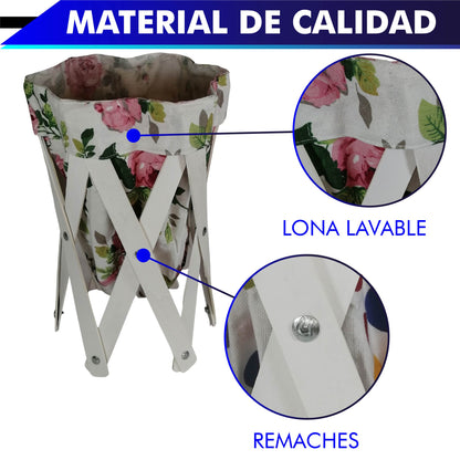 CANASTA (CESTO) PEQUEÑO PARA ROPA MULTIUSOS DE LONA LAVABLE