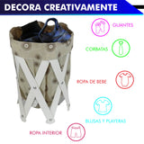 CANASTA (CESTO) PEQUEÑO PARA ROPA MULTIUSOS DE LONA LAVABLE