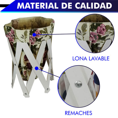 CANASTA (CESTO) PEQUEÑO PARA ROPA MULTIUSOS DE LONA LAVABLE