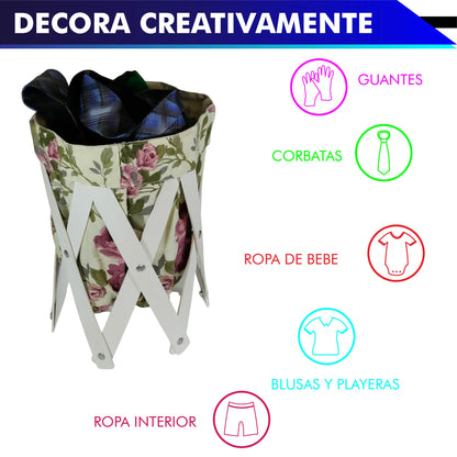 CANASTA (CESTO) PEQUEÑO PARA ROPA MULTIUSOS DE LONA LAVABLE
