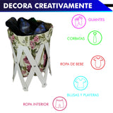 CANASTA (CESTO) PEQUEÑO PARA ROPA MULTIUSOS DE LONA LAVABLE