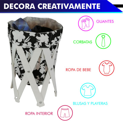 CANASTA (CESTO) PEQUEÑO PARA ROPA MULTIUSOS DE LONA LAVABLE