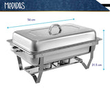 CHAFER BUFFET RECTANGULAR DE ACERO INOXIDABLE DE 9.5 L