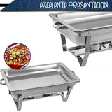 CHAFER BUFFET RECTANGULAR DE ACERO INOXIDABLE DE 9.5 L
