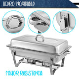 CHAFER BUFFET RECTANGULAR DE ACERO INOXIDABLE DE 9.5 L