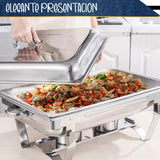 CHAFER BUFFET RECTANGULAR DE ACERO INOXIDABLE DE 9.5 L