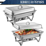 CHAFER BUFFET RECTANGULAR DE ACERO INOXIDABLE DE 9.5 L