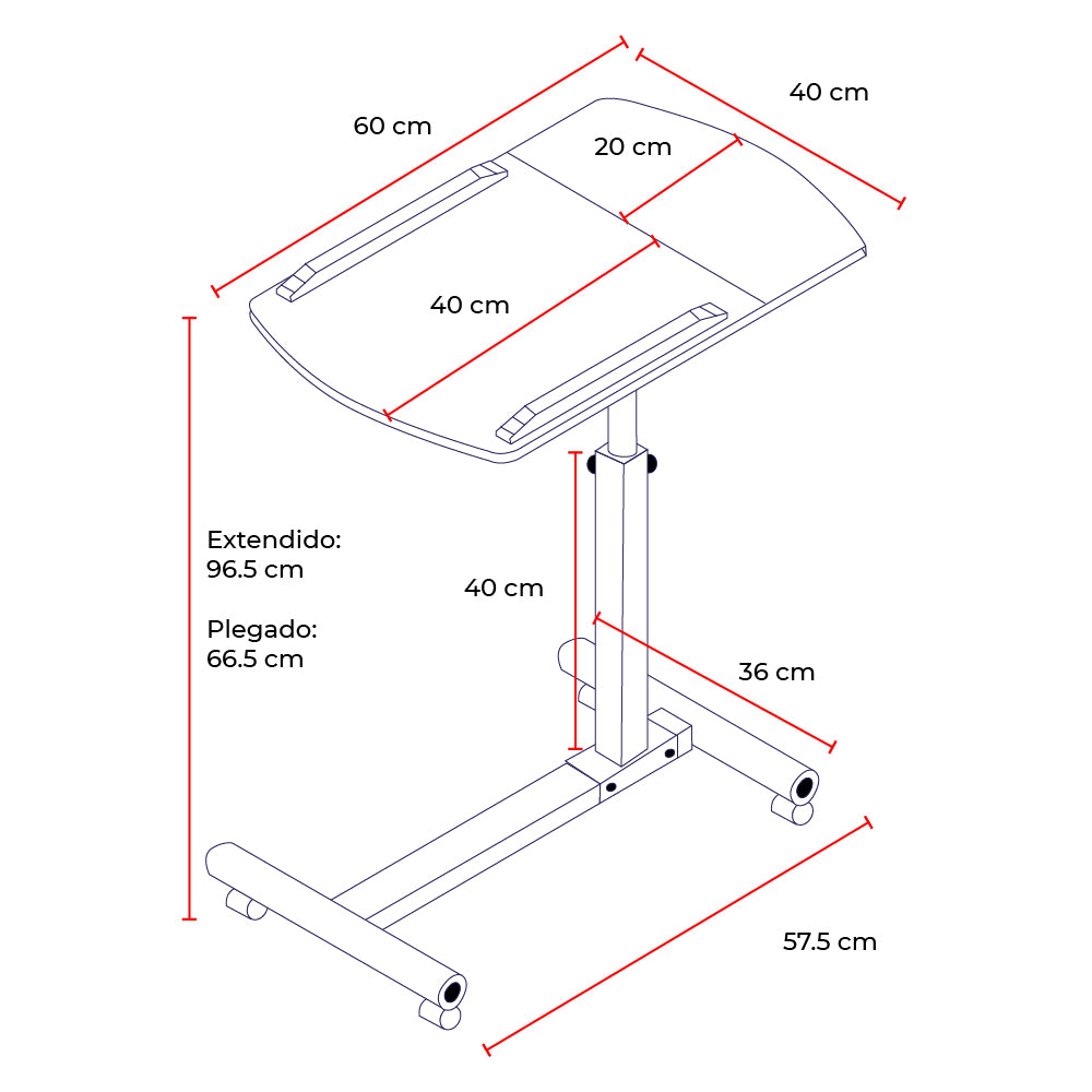 Escritorio para Laptop Plegable Ajustable Negra