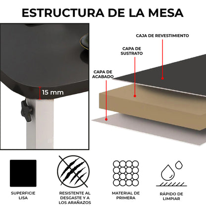 Escritorio para Laptop Plegable Ajustable Negra