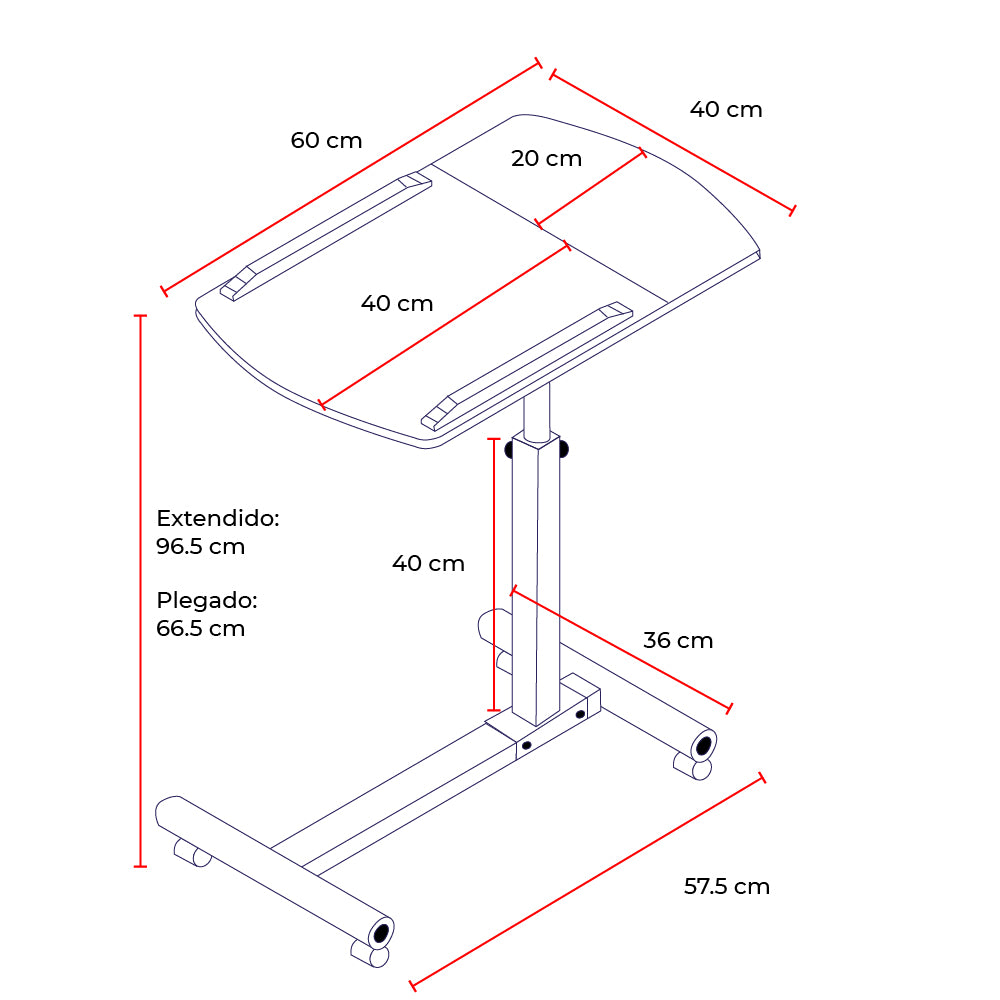 Escritorio para Laptop Plegable Ajustable Blanca
