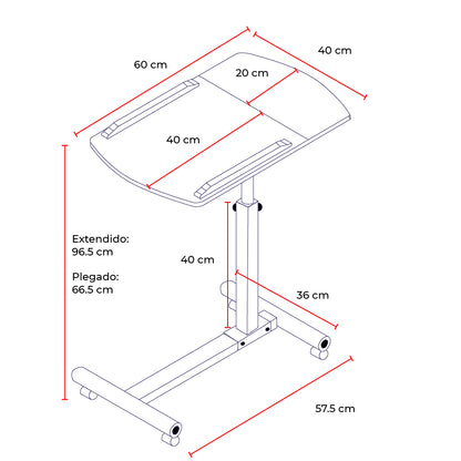 Escritorio para Laptop Plegable Ajustable Blanca