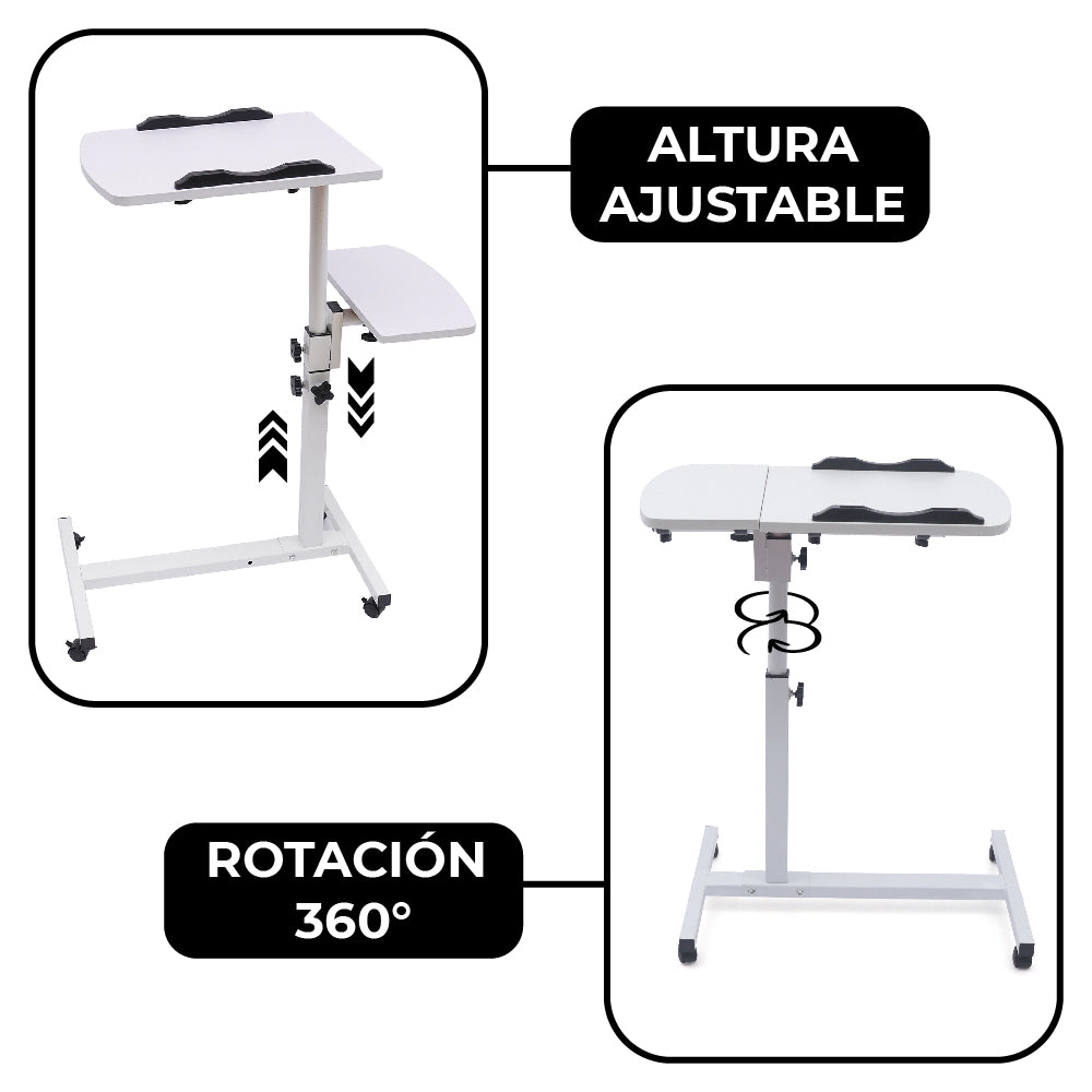 Escritorio para Laptop Plegable Ajustable Blanca