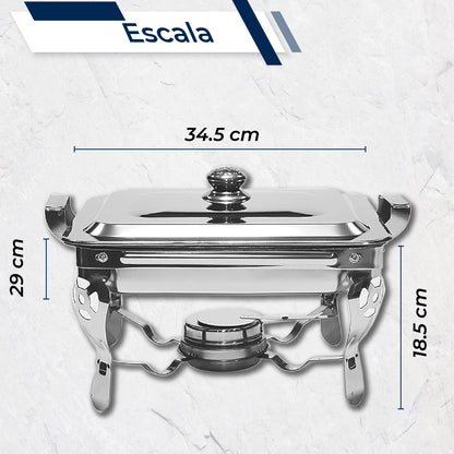 Chafer Buffet Chafer Bufetera Rectangular Acero Inox 1.5 Lts