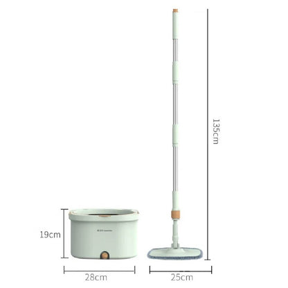 Cubeta Giratoria con trapeador con mopas Lavables Incluidas Verde