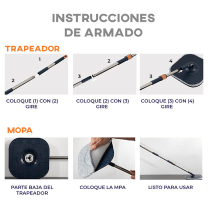 Mango Repuesto De Trapeador Giratorio