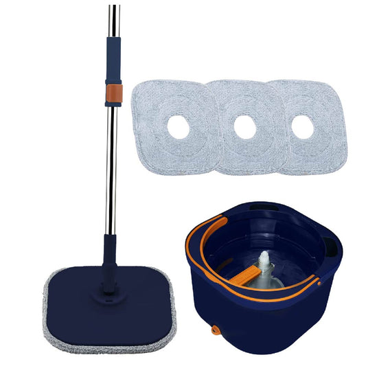 Cubeta Giratoria con trapeador con mopas Lavables Incluidas