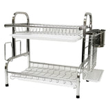 Estante Para Secar Platos Escurridor 2 Niveles Acero Inoxidable
