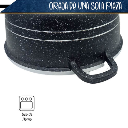 Bateria de 10 pz para cocina de Aluminio con recubrimiento de Granito (Negra)
