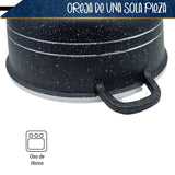 BATERÍA DE COCINA DE ALUMINIO RECUBRIMIENTO DE GRANITO 10 PZ NEGRO