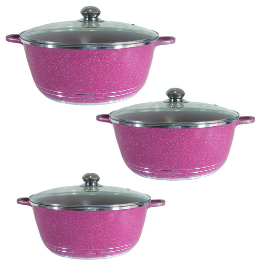 Bateria de Cocina Olla Cacerola Imperial XL 6 pz (Rosa)