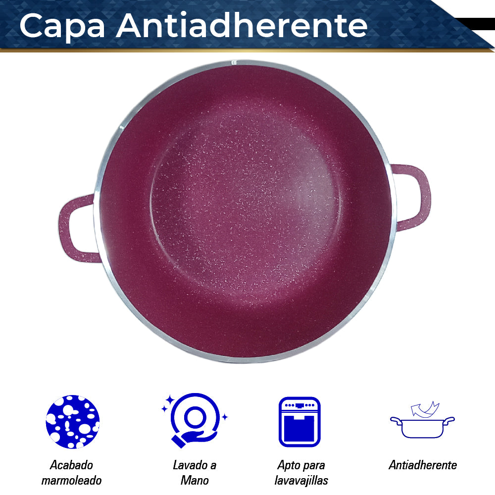 Bateria de Cocina Olla Cacerola Imperial XL 6 pz (Rosa)