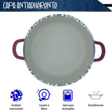 BATERÍA DE COCINA DE ALUMINIO RECUBRIMIENTO DE GRANITO 10 PZ ROSA