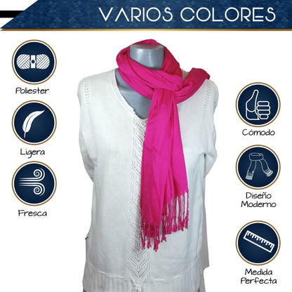 Pashmina Larga | Bufanda Elegante | Mascada (Rosa)