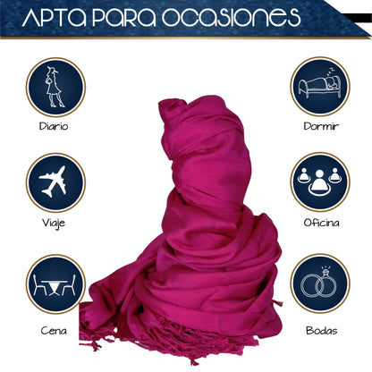 Pashmina Larga | Bufanda Elegante | Mascada (Rosa)