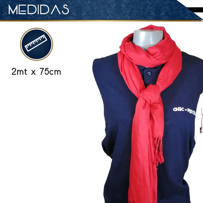 Pashmina Larga | Bufanda Elegante | Mascada (Rojo)