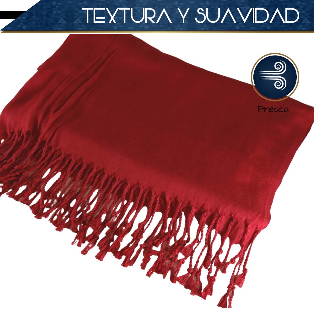 Pashmina Larga | Bufanda Elegante | Mascada (Rojo)