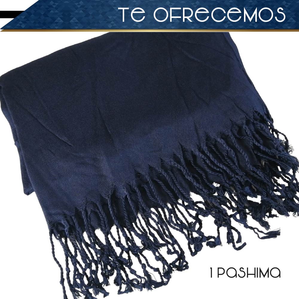 Pashmina Larga | Bufanda Elegante | Mascada (Azul)