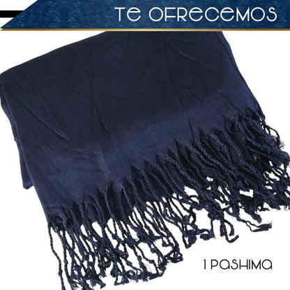 Pashmina Larga | Bufanda Elegante | Mascada (Azul)