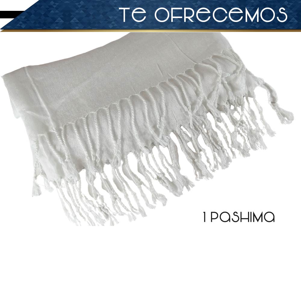 Pashmina Larga | Bufanda Elegante | Mascada (Blanca)