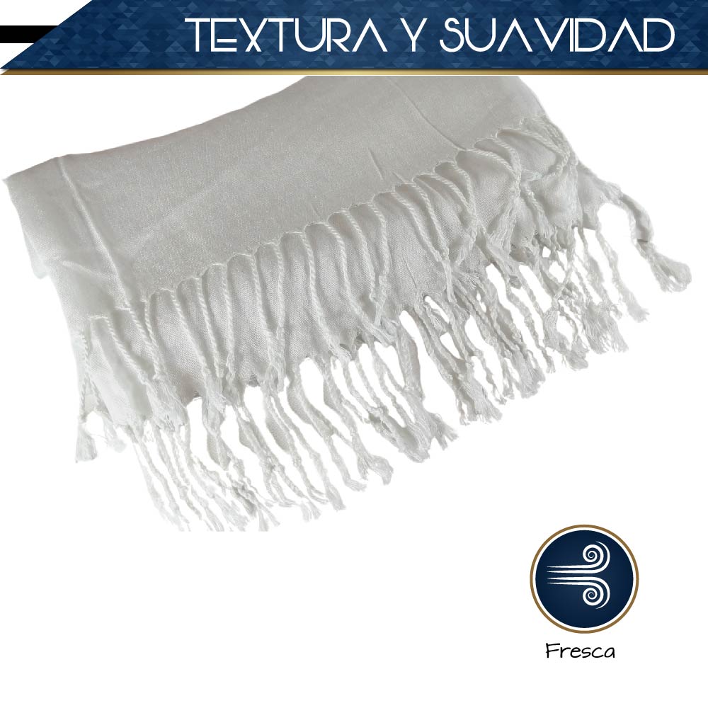 Pashmina Larga | Bufanda Elegante | Mascada (Blanca)