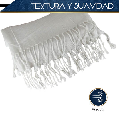Pashmina Larga | Bufanda Elegante | Mascada (Blanca)