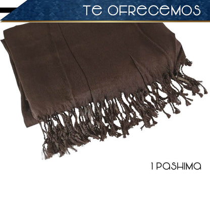 Pashmina Larga | Bufanda Elegante | Mascada (Café)