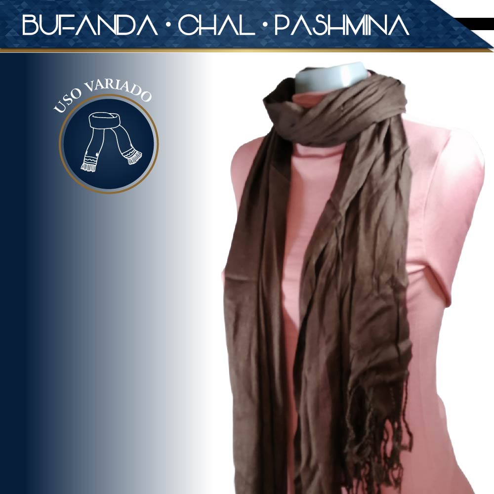 Pashmina Larga | Bufanda Elegante | Mascada (Café)