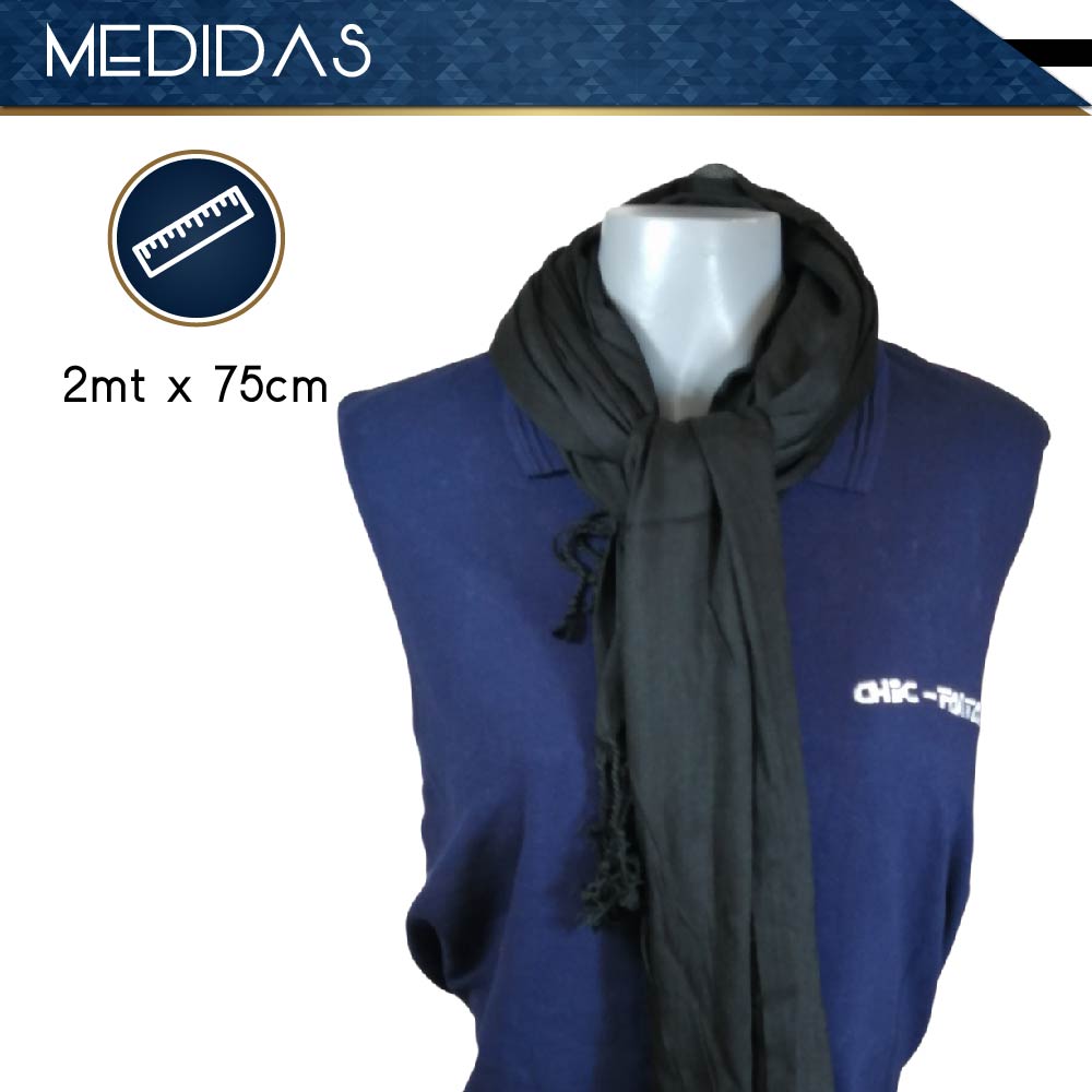 Pashmina Larga | Bufanda Elegante | Mascada (Negro)