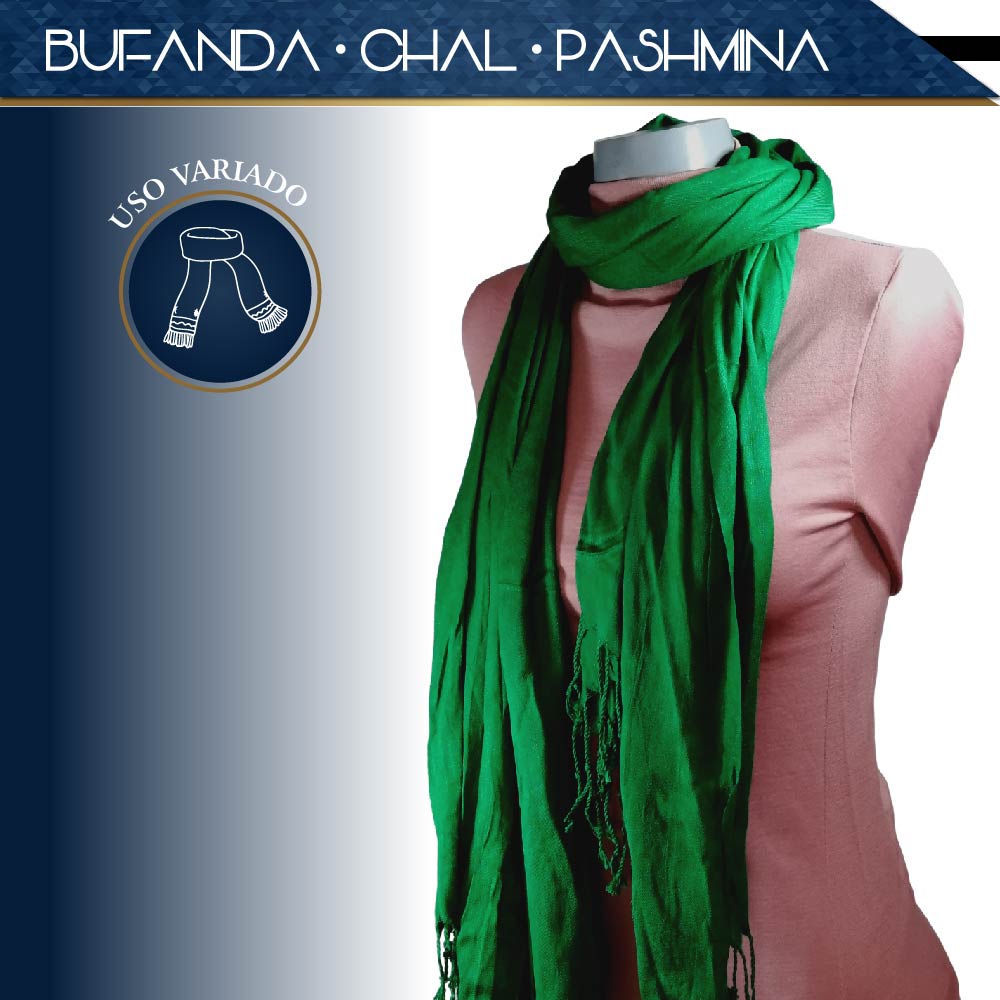 Pashmina Larga | Bufanda Elegante | Mascada (Verde)