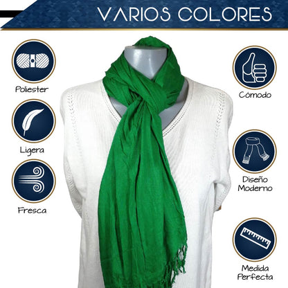 Pashmina Larga | Bufanda Elegante | Mascada (Verde)