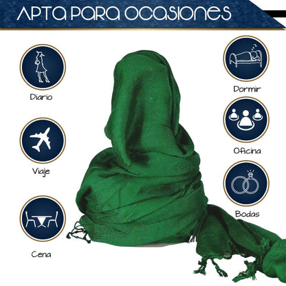 Pashmina Larga | Bufanda Elegante | Mascada (Verde)