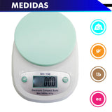 BASCULA DE COCINA DIGITAL MULTIFUNCIONAL A ESCALA, 10 KG. PANTALLA DE LED Y RECIPIENTE