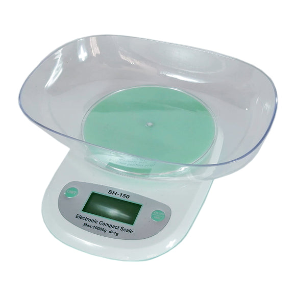 BASCULA DE COCINA DIGITAL MULTIFUNCIONAL A ESCALA, 10 KG. PANTALLA DE LED Y RECIPIENTE