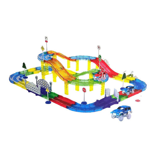 Pista de Carreras con Bloques y rampas para Construir Juego Educativo de construccion 77 Piezas