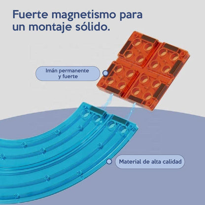 Pista de Carreras con Bloques y rampas para Construir Juego Educativo de construccion 77 Piezas