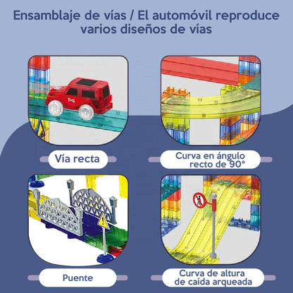 Pista de Carreras con Bloques y rampas para Construir Juego Educativo de construccion 77 Piezas