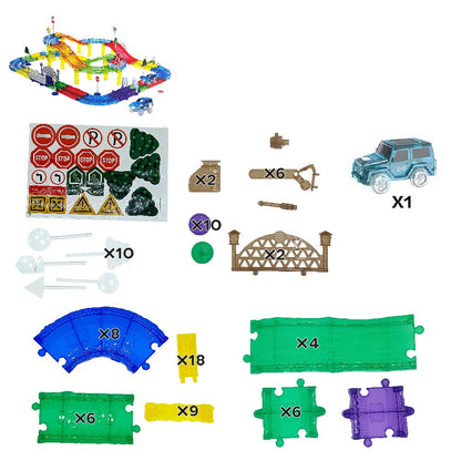 Pista de Carreras con Bloques y rampas para Construir Juego Educativo de construccion 77 Piezas