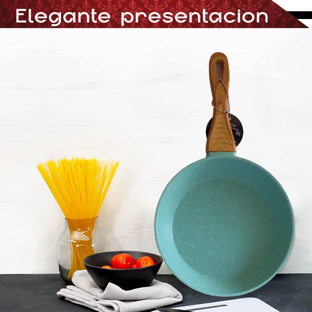 Set de 3 Sartenes Mango tipo Madera (Verde)