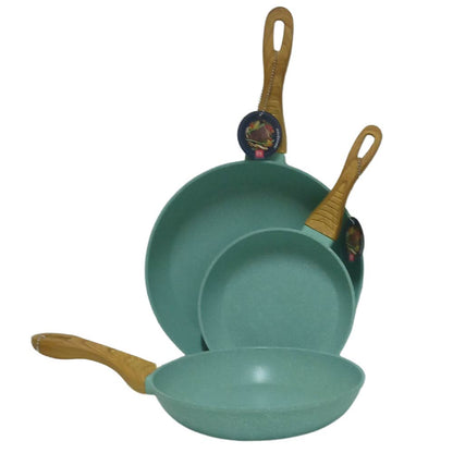 Set de 3 Sartenes Mango tipo Madera (Verde)